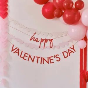 Be Mine Red & Pink Happy Valentine's Buntings