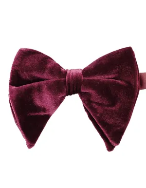 DCLIC Oversized Velvet Bow Tie - Burgundy