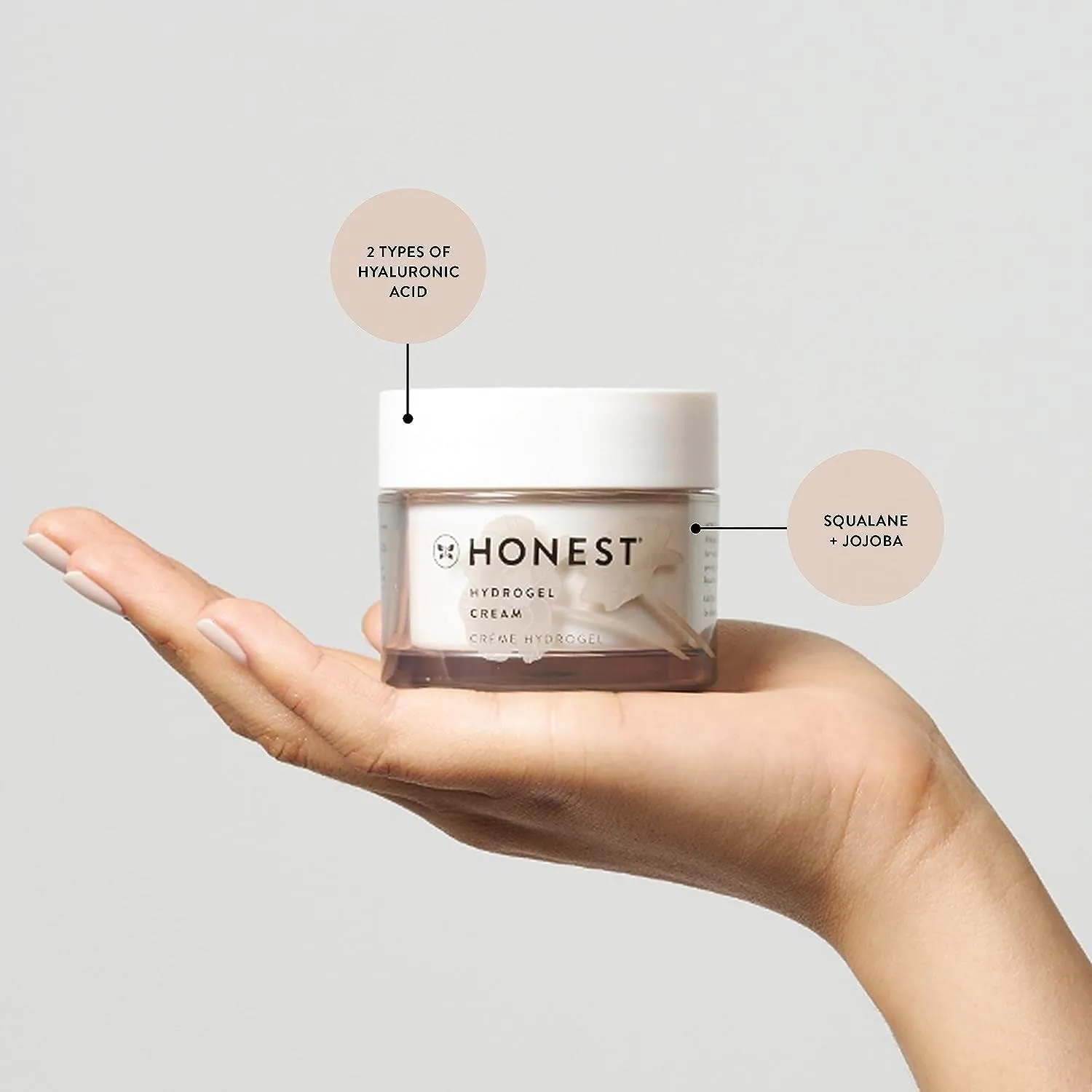 Hydrogel Cream with Hyaluronic Acid, Jojoba,   Squalane | Oil Free, Lightweight, Moisturizing | EWG Verified, Vegan   Cruelty Free | 1.7 Fl Oz