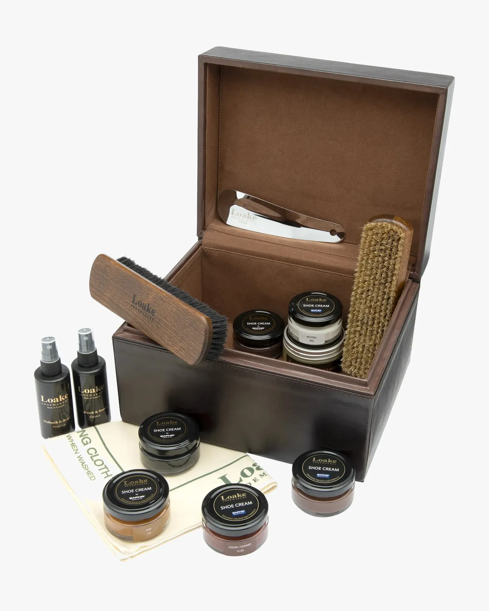 Loake Shoemakers Dark Brown Leather Luxury Valet Box
