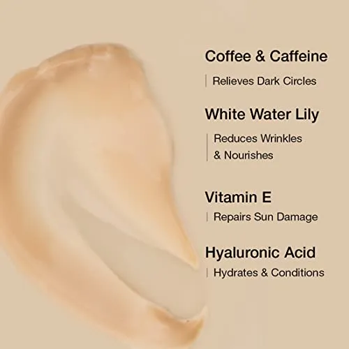 mCaffeine Coffee Under Eye Cream Gel for Dark Circles, Puffiness & Fine Lines | 94% Users Saw Reduced Dark Circles | With Cooling Massage Roller