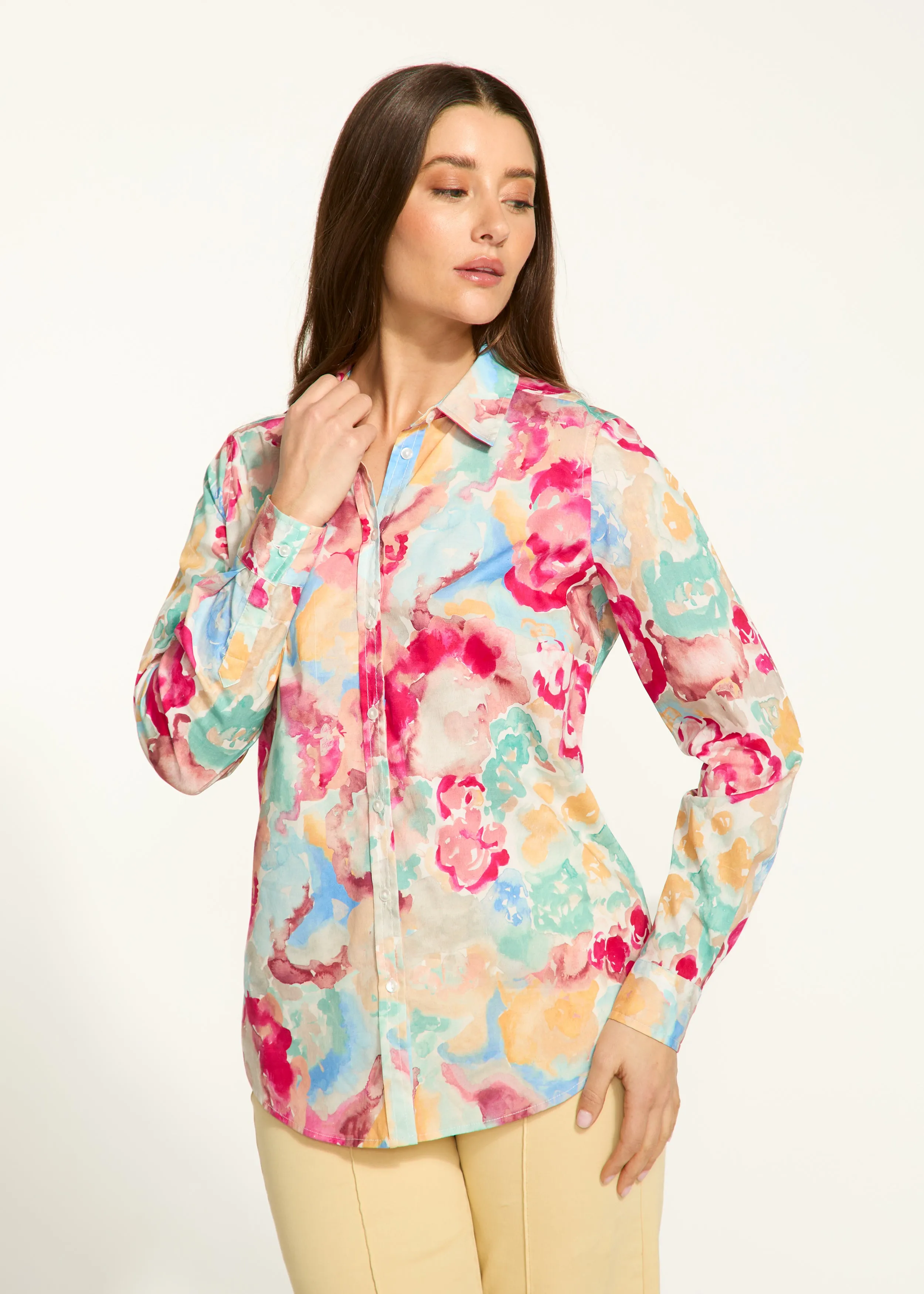 Printed Classic Long Sleeve Shirt, Grand Floral