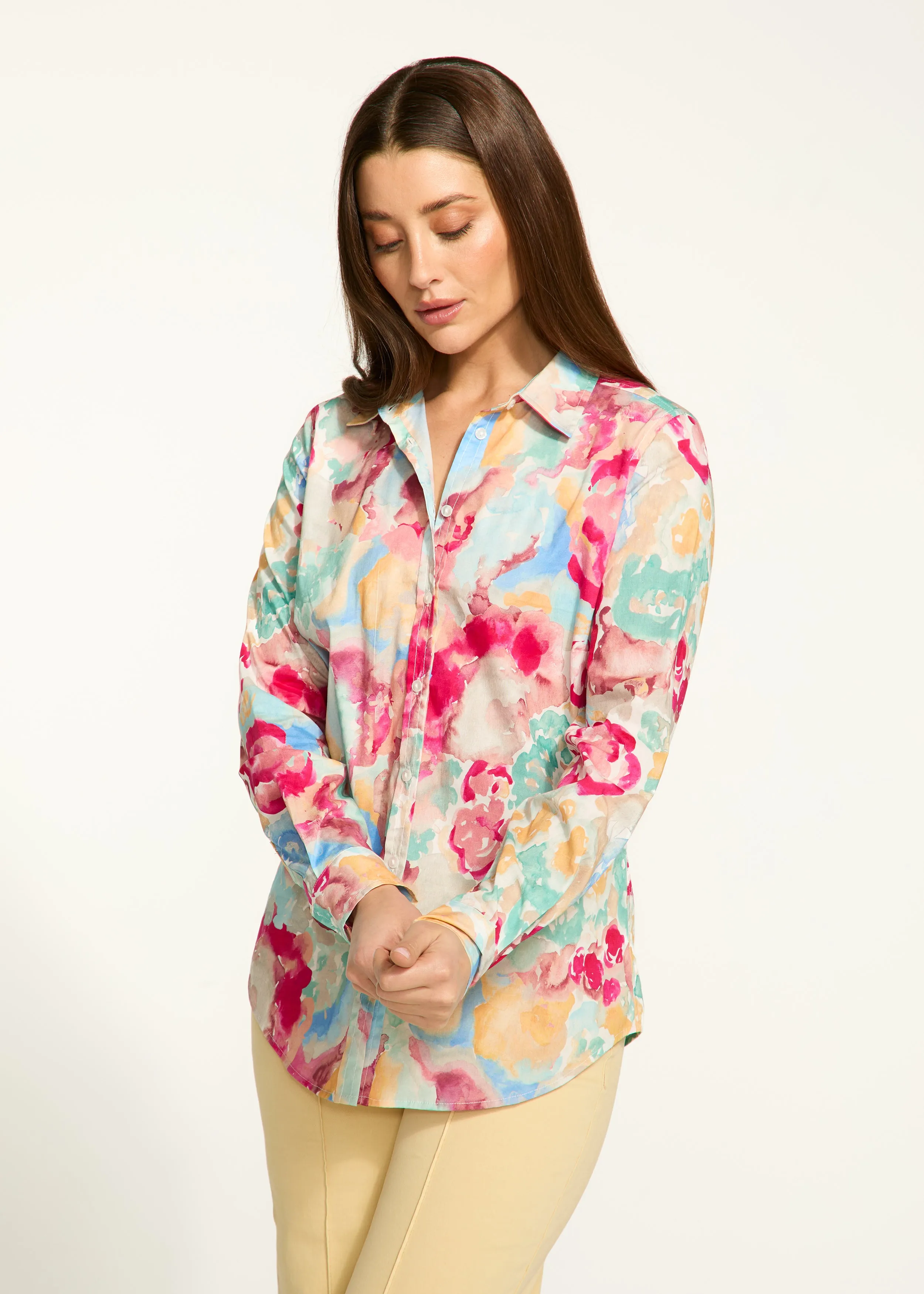 Printed Classic Long Sleeve Shirt, Grand Floral