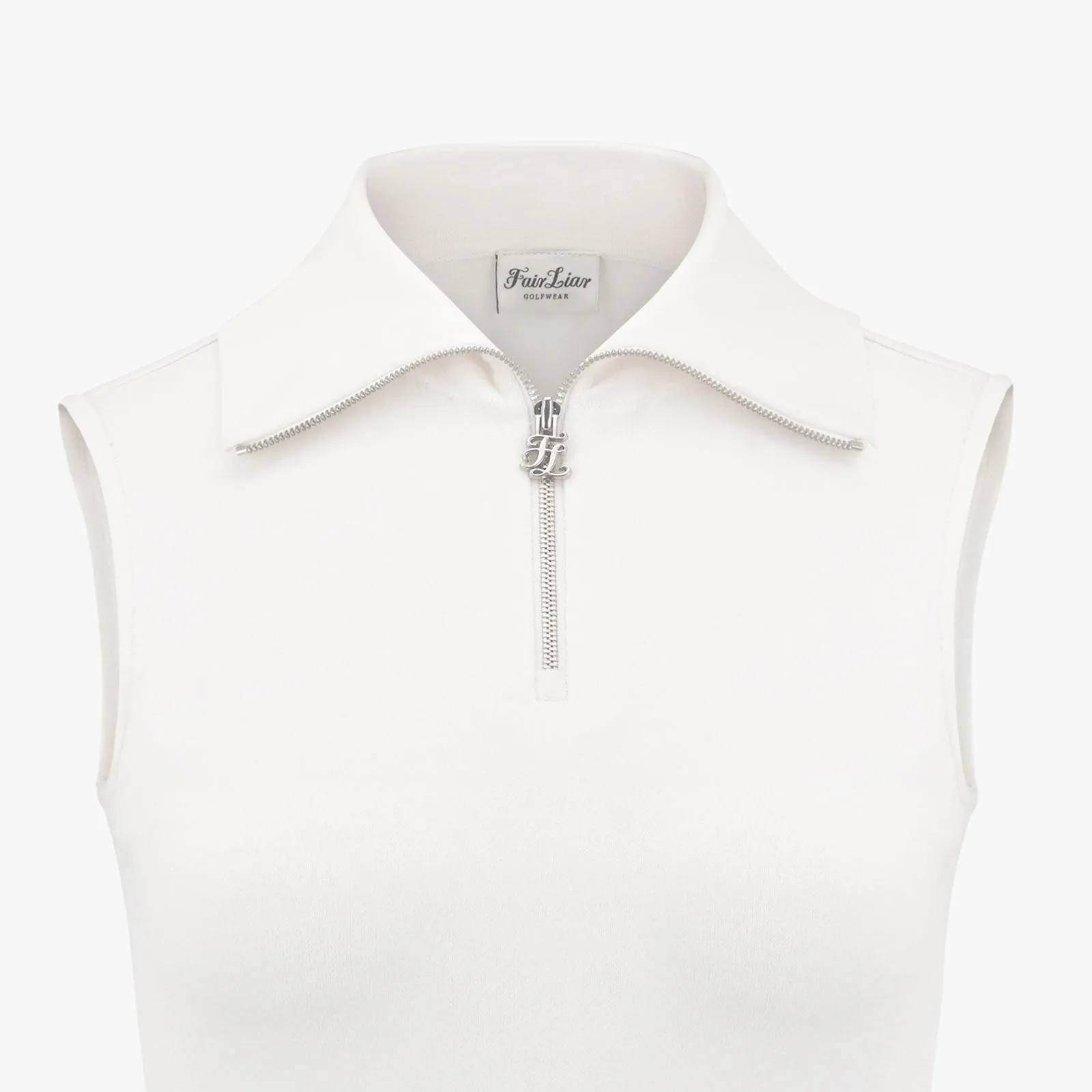 WIDE COLLAR SLEEVELESS KNIT