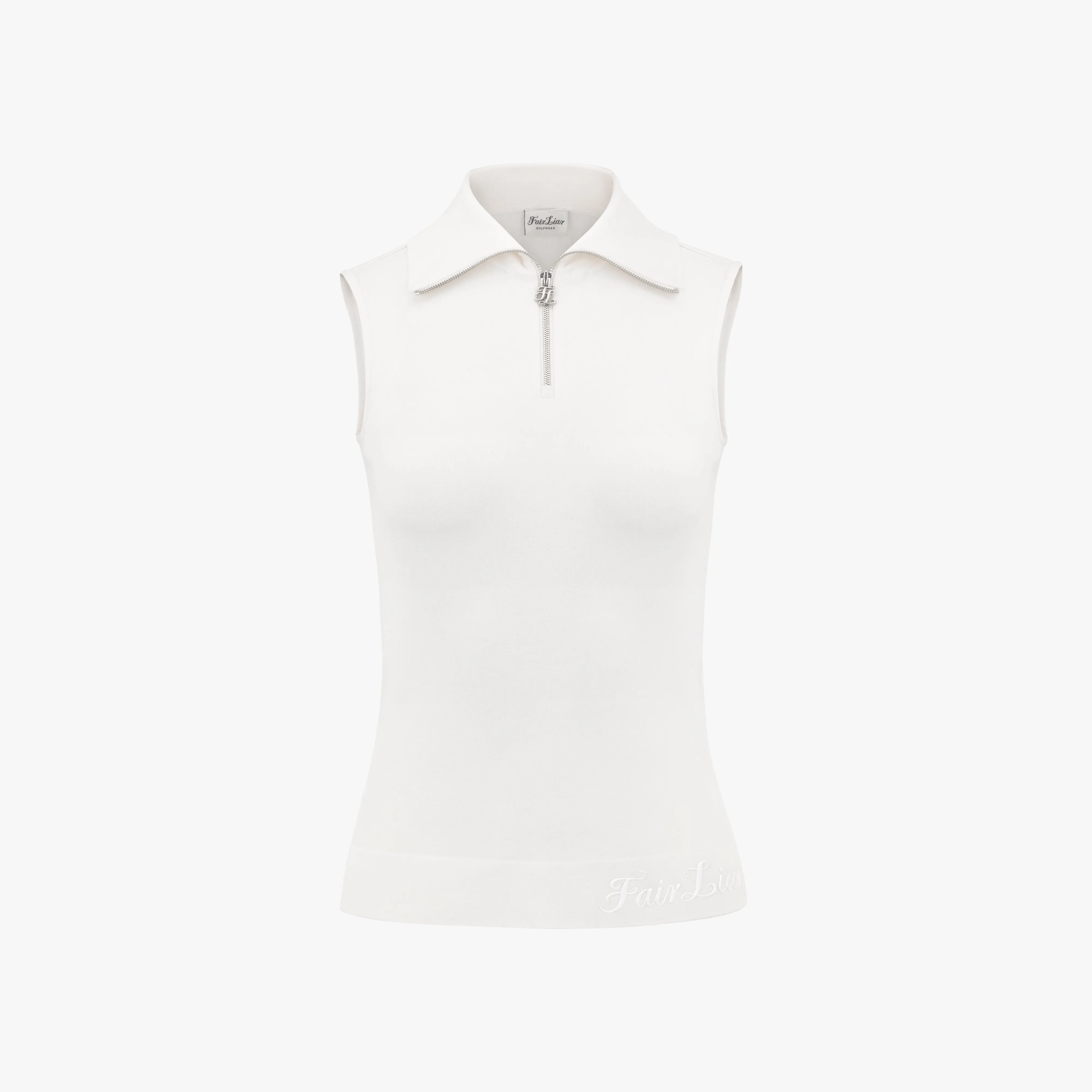 WIDE COLLAR SLEEVELESS KNIT